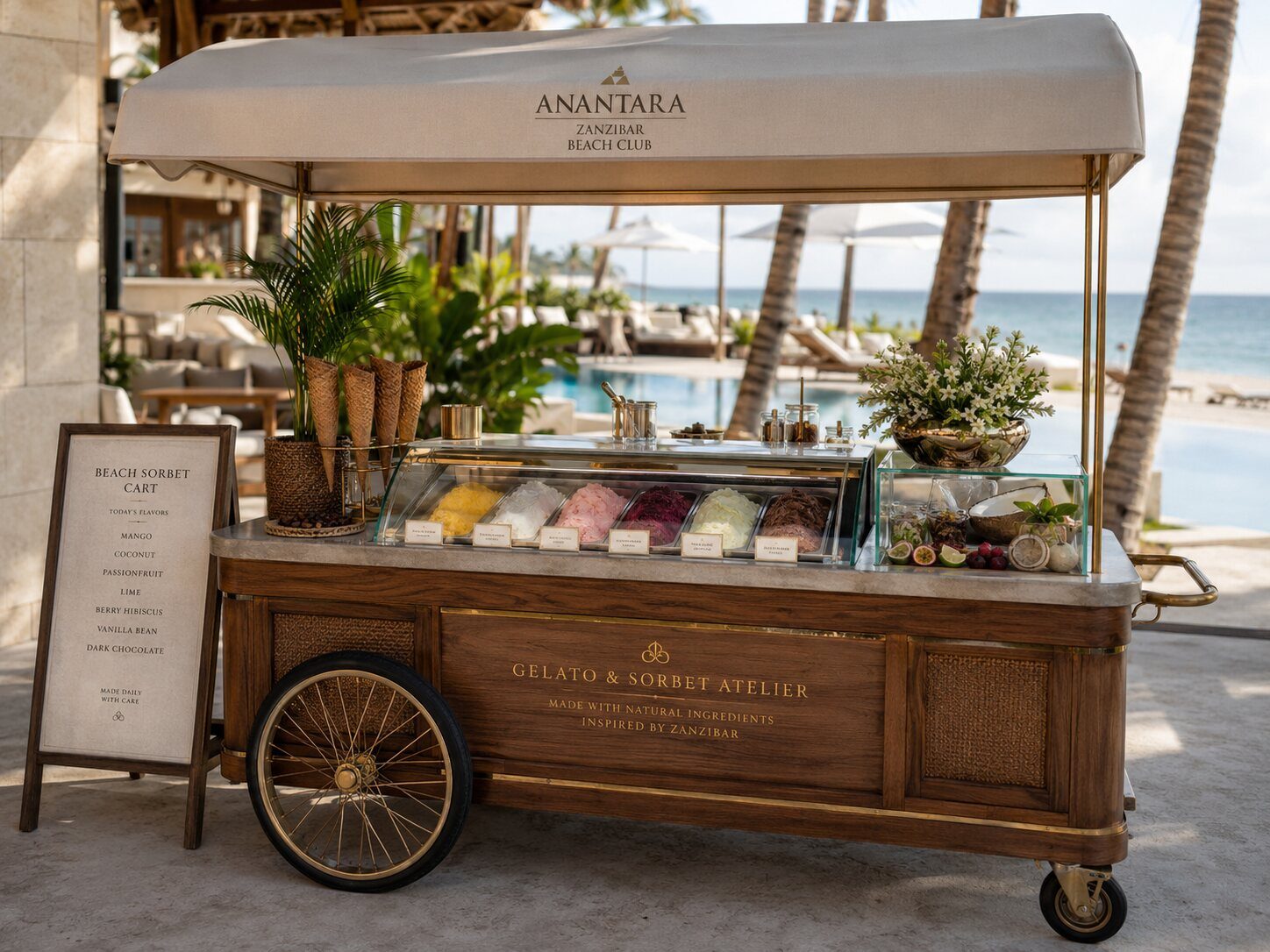 Gelato and sorbet cart