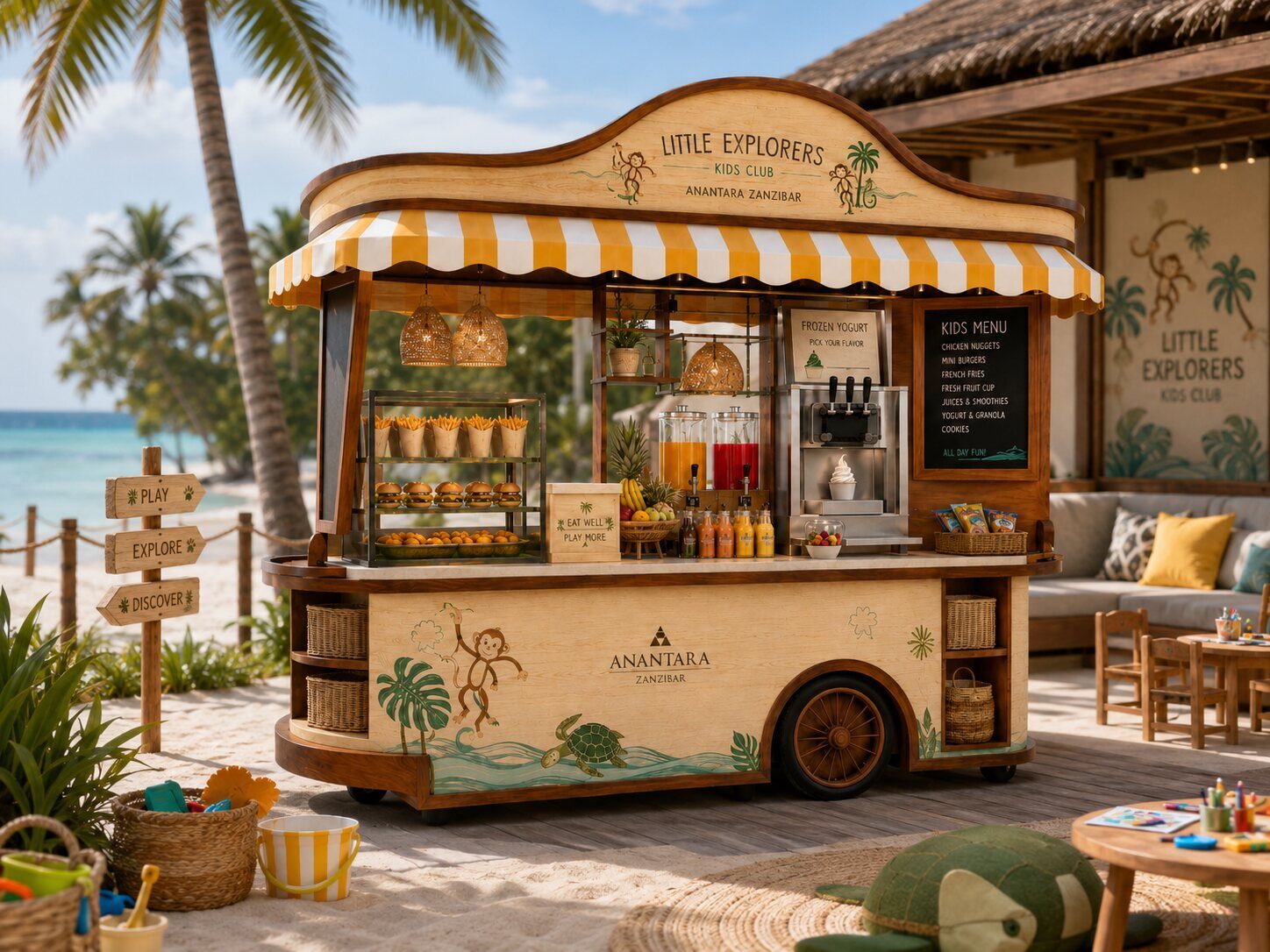 Little Explorers kids food cart
